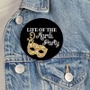 Big Dot of Happiness Mardi Gras - 3 inch Masquerade Party Badge - Pinback Buttons - Set of 8 - 3 of 4