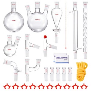 VEVOR Lab Distillation Kit, 3.3 Boro Lab Glassware Distillation Kit with 24, 40 Joint, 1000ml Essential Oil Distillation Apparatus Kit - 1 of 4