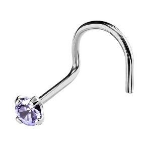 Jewelry Avalanche 22G 14K Gold Nose Screw Nose Stud with Tanzanite Gemstone - 1 of 2