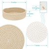 Itopfox Trivets for Hot Dishes, Pots and Pans with Storage Basket, Heat Resistant Kitchen Pads, Farmhouse Decor Set of 5 in Mix Brown - 3 of 4