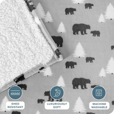 Kodiak Sherpa Fleece Reversible Throw - Soft & Lightweight