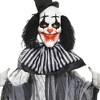 YOOCOZZ 6FT Life Size Black and White Striped Clown Outdoor Halloween Decoration,Motion Activated Animated Prop with Light Up Eyes & Sounds - 3 of 4