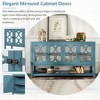 XIYUYEU Console Table with 1 Open Bottom Shelf and 2 Mirrored Doors Cabinets,Modern Entryway Table for Living Room - 4 of 4