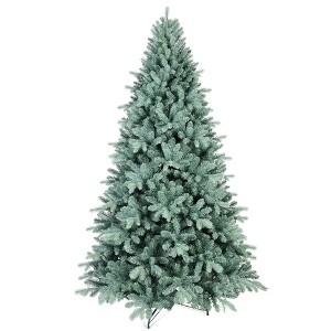 NAYSAYE Christmas Tree Stand 9FT Blue Green PVC PE Tree 3268 Tips Hinged with Metal Stand for Christmas Decorations, Blue and Green, 67"*108"*51.7" - 1 of 4