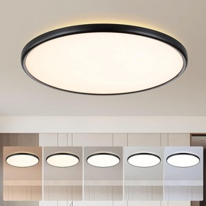 TALOYA 18 Inch LED Flush Mount Ceiling Light Black, 5 CCT Selectable Dimmable,Ultra-Slim Surface Mounted Lighting Fixture for Bedroom Livingroom - 1 of 1