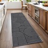 Modern Rug Runners for Hallways, Abstract Kitchen Runner Rugs Non Slip Bath Runner, Rainbow Washable Runners Rug - 3 of 4