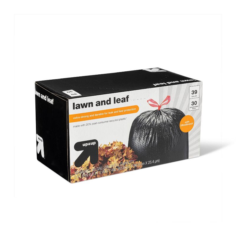 Extra-Strong Lawn and Leaf Drawstring Trash Bags - 39 Gallon/30ct - up &#38; up&#8482;, 3 of 4