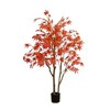 Artifical Red Maple Tree,  Large Artificial Replica Plant in Black Plastic Pot, Artificial Maple Acer Tree with Realistic Branch Leaves - 2 of 4