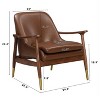 CAVINAS 29.2" Faux Leather Accent Chair with Solid Wood Frame and Brass-Tipped Legs, Arm Chair for Living Room, Bedroom - 4 of 4