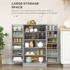 APRILSOUL41" Kitchen Pantry Storage Cabinet, Freestanding Kitchen Cabinet with 12 Door Shelves, Double Doors Gray - 4 of 4