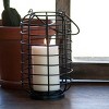 Black Round Metal Wire Pillar Candle Holder with Handle - Foreside Home & Garden - 4 of 4