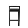 MAYEERTY Modern Velvet Upholstered Bar Stools Set of 2 ¨C Counter Height, with Footrest and Back Support for Kitchen Black black - 4 of 4