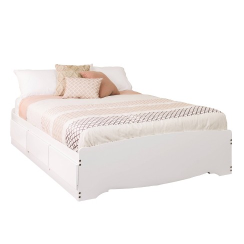 Full Mate's Platform Storage Bed with 6 Drawers White - Prepac