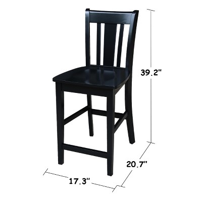 San Remo Solid Wood 24" Black Counter Height Stool
