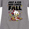 Girls' - Peanuts - Just A Kid Who Loves Fall Graphic Short Sleeve Fleece Dress - 2 of 4