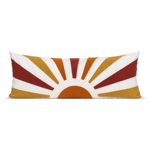 Sweet Jojo Designs Gender Neutral Body Pillow Cover (Pillow Not Included) 54in.x20in. Boho Sun Ray Yellow Red Orange - 1 of 4