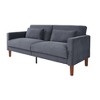DOMETOUR 74" Loveseat Sofa, Corduroy Sofa Couch with 2 Pillows Small Modern Comfy Couch for Living Room - 3 of 4