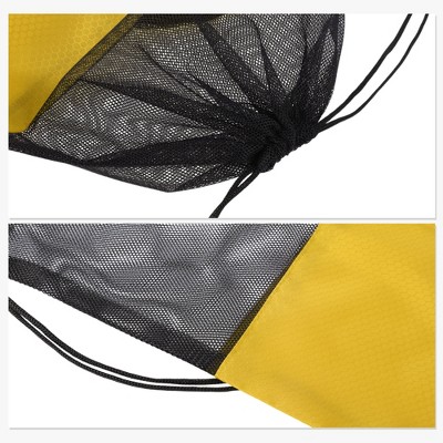 Unique Bargains Drawstring Backpacks Polyester Yellow 1 Pc — фото 3