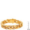 Steeltime Men's 18k gold plated stainless steel and simulated diamonds heavy miami cuban link chain bracelet. Color Options: Silver, Gold - 3 of 4