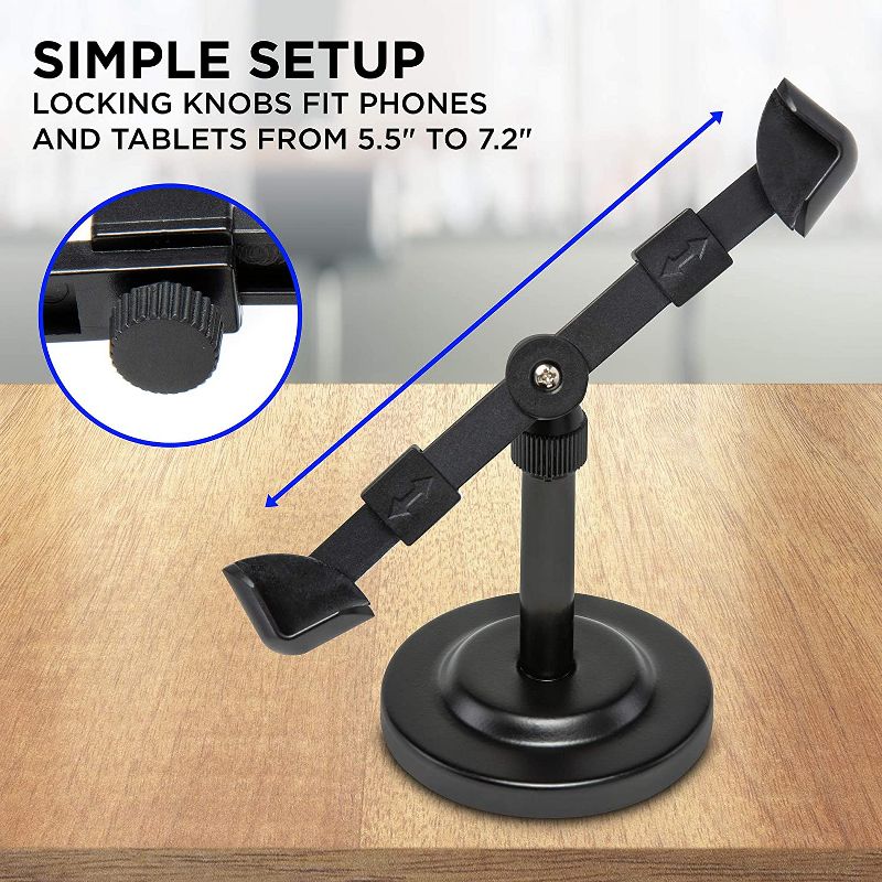 LyxPro Cell Phone Stand for Desk, Adjustable Phone Stand/Tablet Stand, 2 of 8
