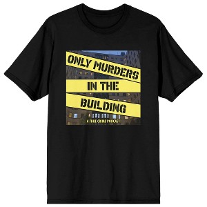 Only Murders In The Building Podcast Logo Art Crew Neck Short Sleeve Women's Black T-shirt - 1 of 2