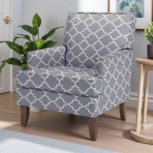 28.9" Fabric Accent Chair with Nail Trim and Easy-Clean Legs - 1 of 4