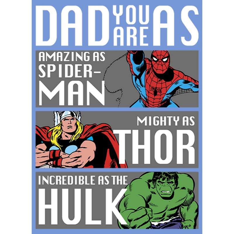 Boy's Marvel Dad You Are as Amazing as Spider-Man Mighty as Thor Incredible as the Hulk Performance Tee, 2 of 5