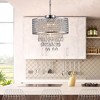 Maxax 17" 5-Light Crystal Chandelier, Elegant Pendant Light, Dimmable Adjustable Chain Ceiling Lighting for Sloped Ceilings, Kitchen Dining Room - 4 of 4