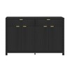 Okak Modern Sideboard Cabinet, Bufft Cabinet with 2 Drawer and 4 Door, Aluminum Handles, Storage Cabinet for Living Room, Dining Room, Kitchen, Black - 4 of 4