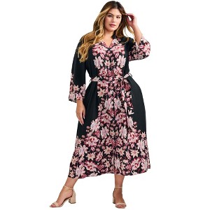 Avenue Women's Plus Size Maddy Shirtdress - 1 of 4