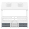 Twin/Full Size Loft Bed Wood House Bed Frame Drawers - ModernLuxe - 4 of 4