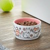 Gibson Vibrant Life 3 Piece 4.5 Inch Round Stoneware Happy Dog Small Pet Bowl Set in Pink - 2 of 4