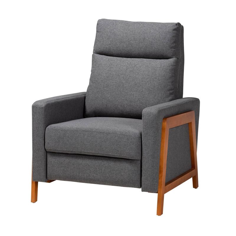 Halstein Mid Century Modern Fabric Upholstered Lounge Chair Gray - Baxton Studio, 3 of 17