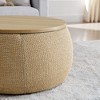 Airsurfer Round Storage Ottoman, Woven rattan fabric Ottoman, 2 in 1 Function - 3 of 4