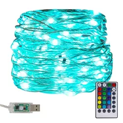 Twinkle Star LED Copper String Lights USB Powered with Remote Control for Christmas