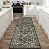 Vintage Floral Area Rug, Pastel Oriental Rugs, Machine Washable Non-Slip Stain-Resistant,Traditional Carpet for Living Room Bedroom - 4 of 4