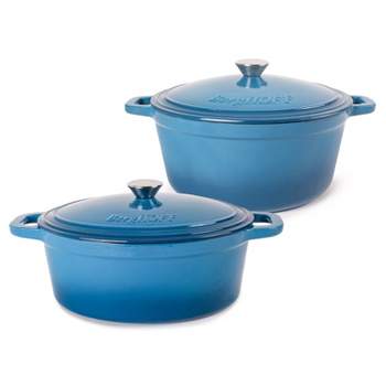 Bruntmor 3 Piece Red Enameled Cast Iron Cookware Gift Set - Braiser Pan,  Skillet & Balti Dish, 3.8 Quarts : Target