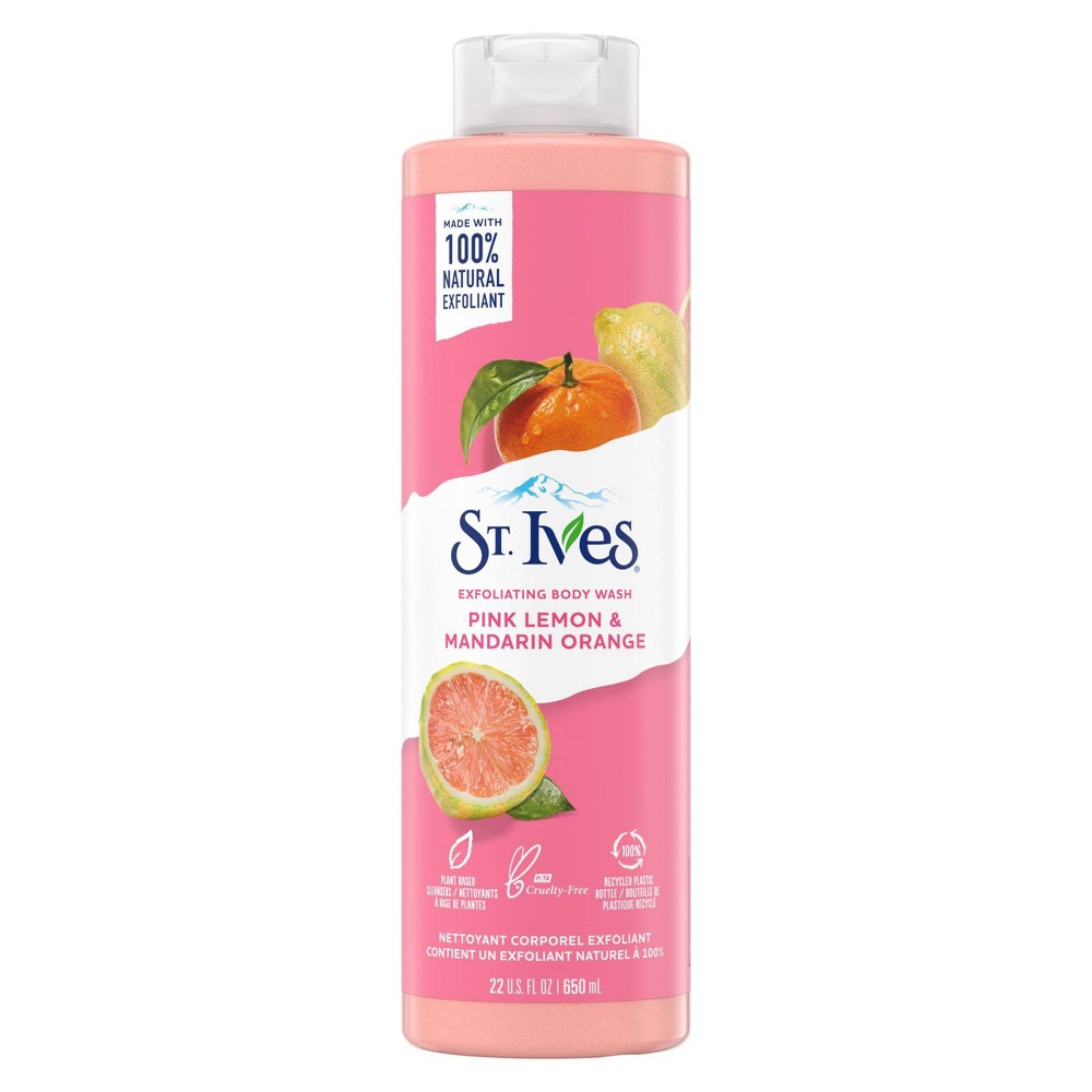 Photos - Shower Gel St Ives St. Ives Pink Lemon & Mandarin Orange Plant-Based Natural Body Wash Soap  