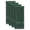Design Imports  Terry Waffle Solid Dishtowel Set 4 Piece, 15X26", Dark Green - 2 of 4