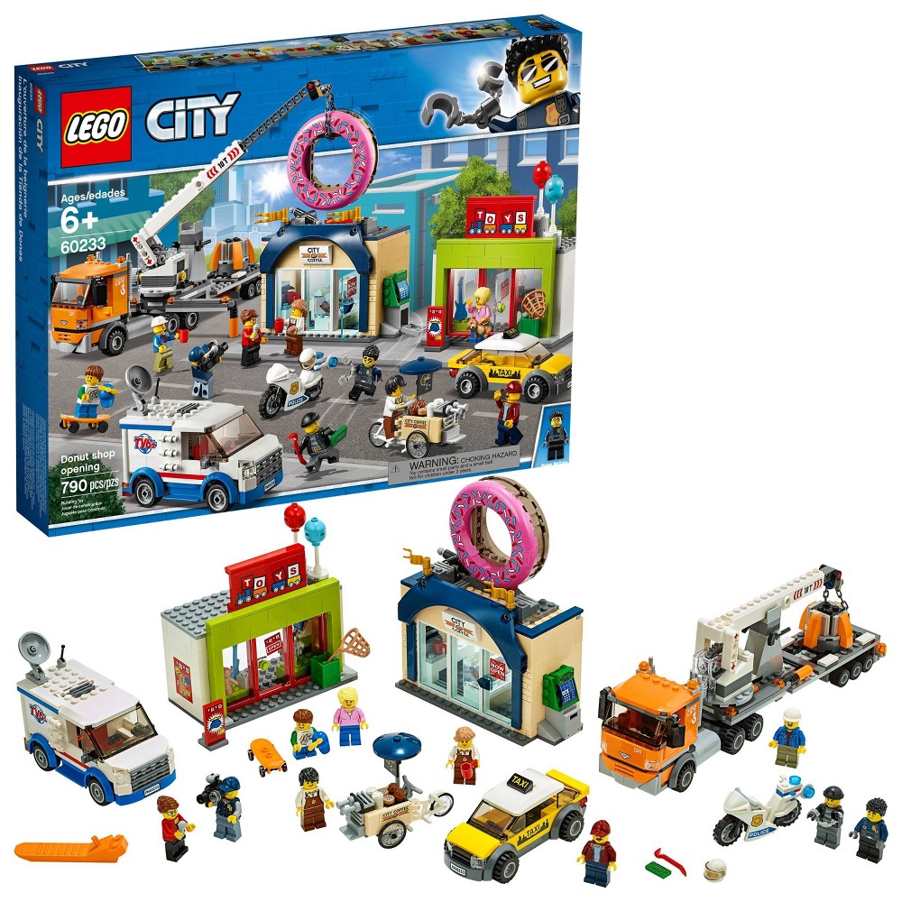 UPC 673419304306 product image for LEGO City Donut Shop Opening Store Opening Build and Play with Toy Vehicles and  | upcitemdb.com