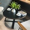 Syemin End Tables Round Coffee Table, Small End for Small Spaces, Outdoor and Indoor Modern Side Table Nightstand, Black, 31.5"*31.5"*15.75" - 2 of 4
