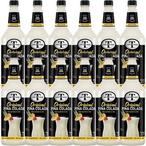 Mr & Mrs T Pina Colada Mix, 1L Bottle, 12 Pack – Premium Cocktail Mixer for Pina Colada Mix, Ready to Use - 1 of 4