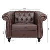 GDFStudio Wright Faux Leather Button-Tufted Upholstered Chesterfield Chair with Birch Legs and Nailhead Trim - 4 of 4