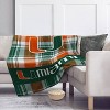 NCAA Miami Hurricanes Plaid Ultra Cozy Throw Blanket: Sports Team Logo, Plush Polyester - 2 of 3