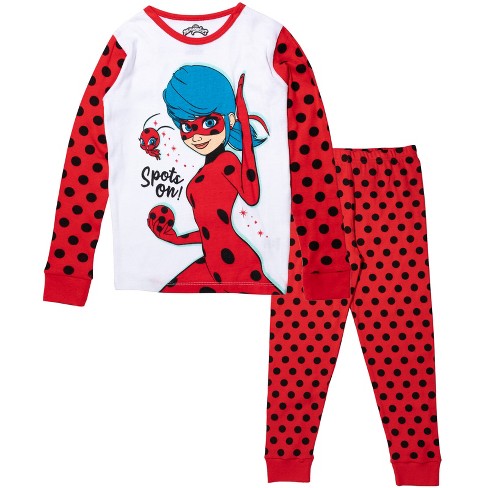 Miraculous Ladybug Little Girls Pullover Pajama Shirt & Pajama Pants Red /  White 7-8 : Target