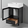 20 In Bathroom Vanity with Ceramic Sink, Soft-Close Door, Drawer, and Open Back for Small Bathrooms ,freestanding vanity Cabinet - 3 of 4