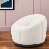 HomeRoots 36" Cream And Black Faux Shearling And Upholstered Barrel Chair - 2 of 4
