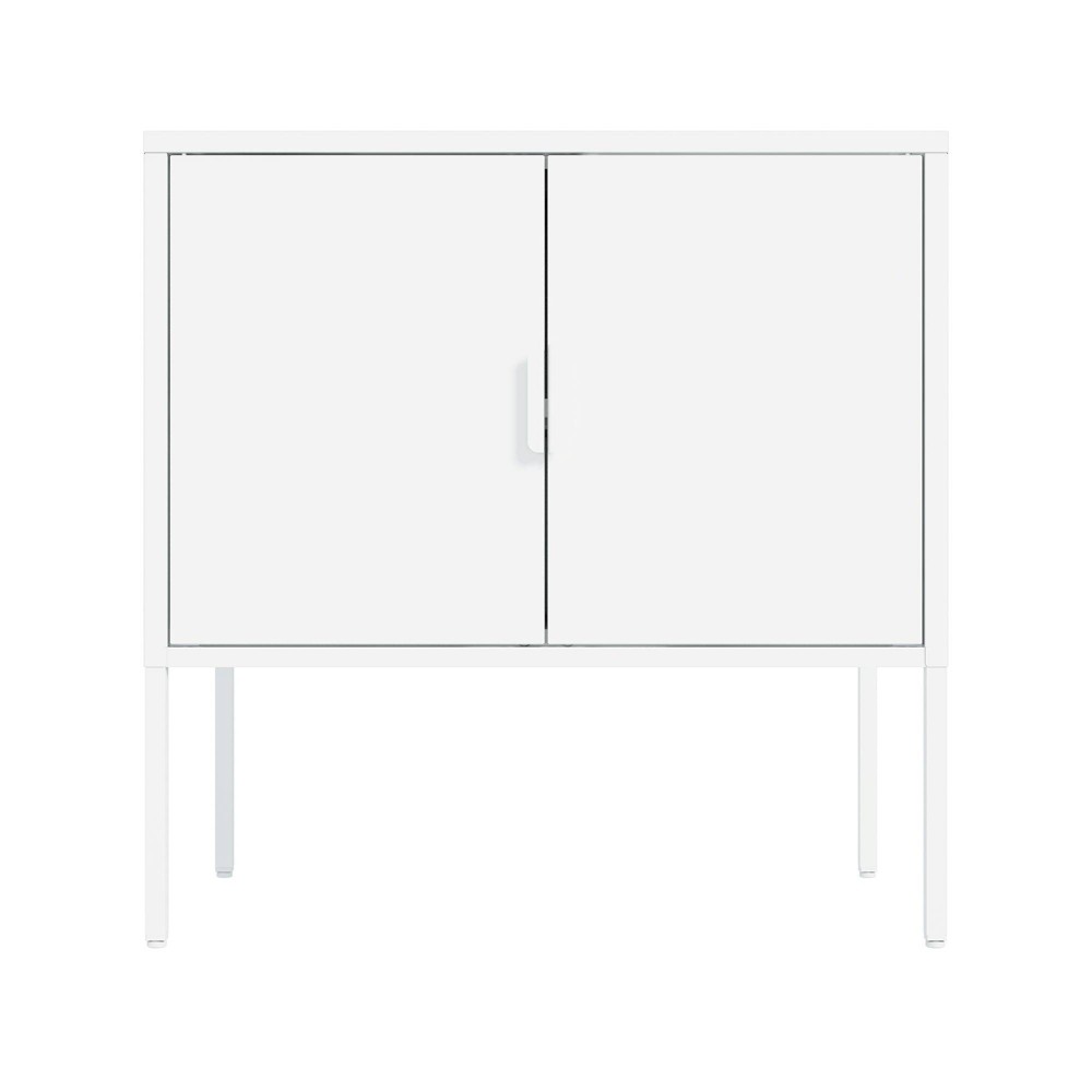 Manhattan Comfort Ava 24" 2-Shelf Metal Accent Cabinet White