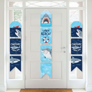 Big Dot of Happiness Shark Zone - Hanging Vertical Paper Door Banners - Jawsome Shark Party or Birthday Party Wall Decoration Kit - Indoor Door Decor - 1 of 4