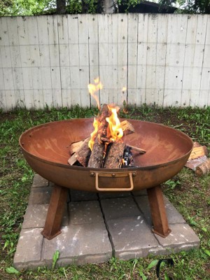 Sunnydaze Rustic Cast Iron Fire Pit Bowl - Steel 34 inch